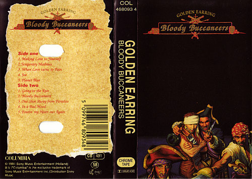 Golden Earring Bloody Buccaneers cassette inlay 1991 NL